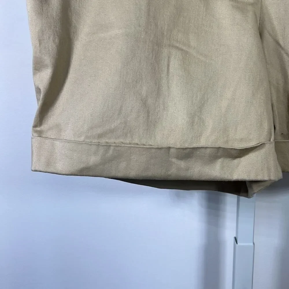 BROOKS BROTHERS Women’s Cotton Tie Waist Rolled Cuff Shorts Tan Size 12